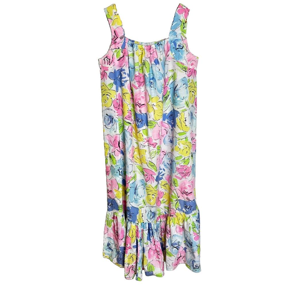 Vintage California Dynasty Floral Dress Size Medium Made In USA